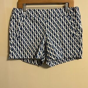 J. Crew Navy and White Seahorse Print Jean Shorts